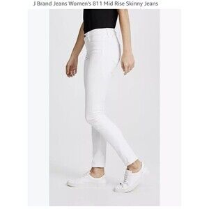 J Brand Jeans Women 811 Mid Rise Skinny Ankle Denim Jeans 27 6 Pants White